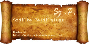 Szőke Pelágiusz névjegykártya